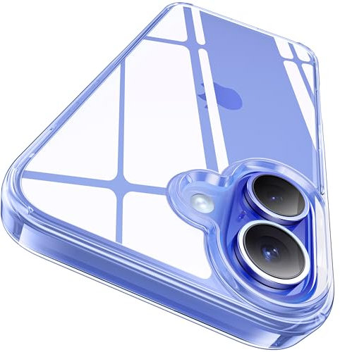 CASEKOO 2025 Neu Crystal Clear Speziell für iPhone 16 Hülle [Nie Vergilbung] [Unzerstörbarer Militärschutz] Stoßfeste Kratzfeste Schutzhülle Transparent Case Dünne Handyhülle - Durchsichtig