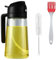 Spray Huile Cuisine Air Fryer 2 en 1，470ml Spray Huile d'olive,Avec brosse de nettoyage et brosse à huile,Pulverisateur Huile Cuisine,Pour la cuisine, la pâtisserie,les grillades et les salades (Noir)