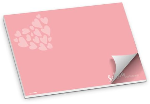 itenga Tischset Platzset Schön DASS du da bist Papier I DIN A3 (59,4cm x 42cm) 50 Blatt I ideal als Gedeckunterlage bei Geburtstagen, Grillpartys, Gartenpartys oder Mottopartys (rosa)