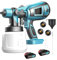 Paint Sprayer for Makita 3000mAH Battery*2 Cordless Paint Sprayer 3~20cm Painting Distance 3 Nozzles(1.0/1.8/2.5mm) Cleaning Kit 3 Patterns Handheld for Walls Ceilings, Fence, Wood