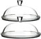Juego de 2 Bandejas para Tartas Redonda con Campana, Apta para Dulces y Tartas, Plato de Servicio de Cristal Transparente - Diámetro 32.2 x Altura 15.4 cm- JUANIO -