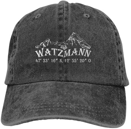 DTDSWNCD Classic Herren Baseball Cap Watzmann Berg Alpen GPS Koordinaten Wanderer Trucker Snapback Cowboy Caps Papa Hut Mountain Climber Golf Hüte cool