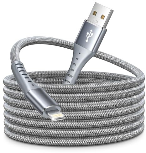 Cavo iPhone, 3 Metri Cavo Lightning Certificato MFi Cavo Ricarica Lungo Rapida Cavetto iPhone Filo Caricatore per iphone 14 13 12 11 Pro Max XS XR X 8 7plus 6 5 SE iPad