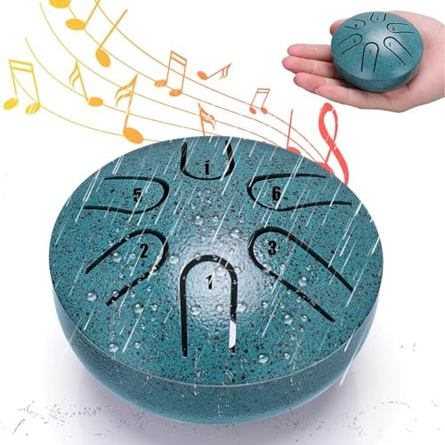 Regentrommel Garten, 3 Zoll 6 Noten/6 Zoll 8 Noten Stahlzungentrommel Regenspiel, Wasserdichtes Musik-Regentrommel-Instrument Für Den Außenbereich, Für Musikalisches Geistheilungs-Yoga