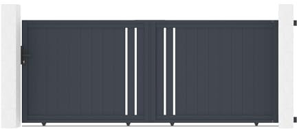 Casanoov Portail coulissant 3,5m GIONA H.140cm aluminium gris