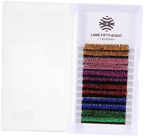 Ipetboom 24paia Extension Per Ciglia Glitterate Colorate Da Ciglia Finte Per Makeup Di Halloween Cosplay e Feste Facili Da Applicare e Rimuovere