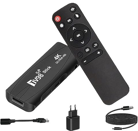 Nelsonerty 1 Pièce TV98 TV Stick 1G+8G Android 12.1 2.4G 5G WiFi Android Smart TV Box (Prise UE)
