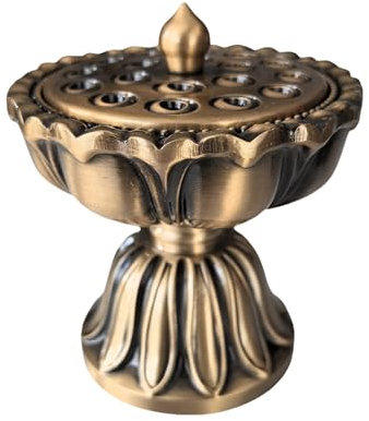 Wavedolphin Porte Encens,Design Fleur de Lotus en Métal,Bruleur Encens pour Méditation,Yoga,Zen,Aromathérapie