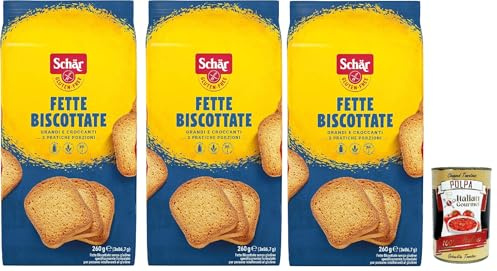 Italian Gourmet Schär Italian Gourmet Fette Biscottate Zwieback senza | Croccanti e leggere, speziell entwickelt bei Unverträglichkeit, ideale a, Gesamtnettogewicht 780 g + Kostenlos Polpa 400g
