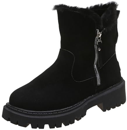 CEWIFO Stivaletti Neri Donna Offerta Doposci Donna Neve Scarpe Hogan Donna Stivaletti Donna Invernali Stivali In Gomma Donna Stivali Pioggia Donna Imbottiti Stivali Gambale Xxl