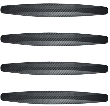 Duronge 4 PCS Universal Car Bumper Protector, Carbon Fiber Black, PVC, Anti-Scratch, Front & Rear Bumper Guard