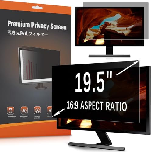 MoSuul Film de confidentialité amovible pour ordinateur 19.5 pour écran 16:9, Privacy Anti Espion Filtre, Anti-Lumière Bleu Film de Protection pour Écran d’ Ordinateur & Moniteur 19.5 16:9