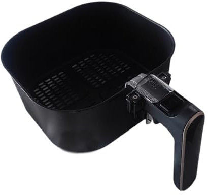 Air Fryer Accessories Baking Basket，Compatible for Philips HD9257，Black Handle Air Fryer Parts Replacement Tray Inner Basket Baking Tray