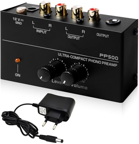 WIYETY Phono Vorverstärker Plattenspieler: PP500 Phono-Vorverstärker, Elektronischer -Audio-Stereo-Phonographen-Vorverstärker mit RCA Input & Output