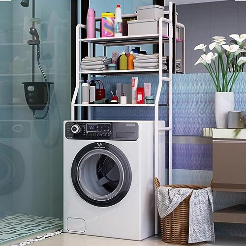 CHENLIU Waschmaschinenständer, Lagerregal über der Waschmaschine, platzsparendes Badezimmer mit 3 Ablagen, Zubehör für die Aufbewahrung von Eckregalen im Badezimmer, für Waschküche, Toilette