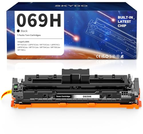 Skydo 069H Toner Schwarz für Canon 069 H 069 Tonerpatrone für LBP673Cdw | kompatibel mit Canon LBP673Cdw, LBP673dw, MF752Cdw, MF754Cdw, Hohe Ergiebigkeit (069H Schwarz, 1 Pack)