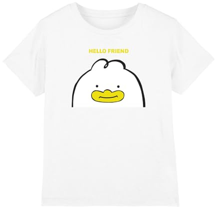 Kpop Demon Hunters - Hello Friend Derpy Letter Kids T Shirt, White, 7-8