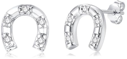Loutade Ohrstecker Silber 925, Hypoallergene 925 Sterling Silber Ohrstecker | mit AAAAA Cubic Zirkonia 8mm Klein Knorpel Ohrringe Silber Tragus Helix Piercings Gold Ohrringe Stecker für Mädchen