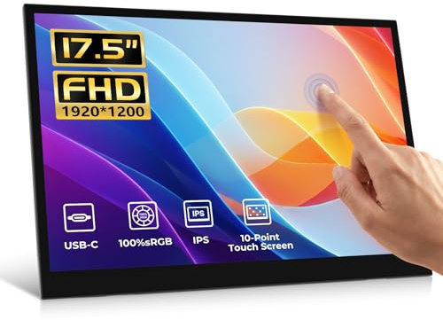 V Beat Monitor Portátil Táctil 17,5, IPS 1920×1200 16:10, USB-C y Mini HDMI, Altavoces Integrados, Monitor Ultrafino para Portátil, PC, MacBook, Móvil, PS5, Xbox y Switch