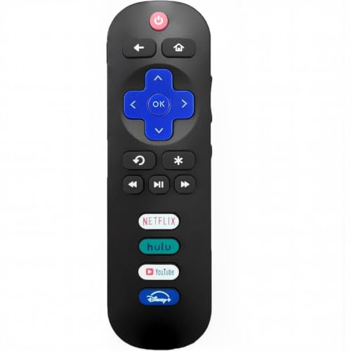 Mando a distancia de repuesto para Roku TV, RC280, compatible con TCL/Hisense/ONN Roku TV, mando a distancia por infrarrojos con Netflix/YouTube/Disney+/Hulu, Plug & Play sin programación