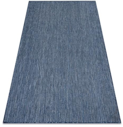 rugsx Teppich SION Sisal Optik, flachgewebt, strapazierfähig & pflegeleicht, Indoor & Outdoor, Wohnzimmer, Schlafzimmer, Balkon, Terrasse - dunkelblau 280x370 cm