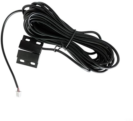 Kabelgebundener Türsensor mit 5m Leitung und NdFeB-Magnet, Normal-Geschlossen Schalter für Garagentor, Rolltor und Eisentür, Stoßfestes Öffnungserkennungsmodul für Komplexe Umgebungen, Schwarz