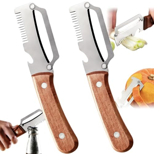 2Pcs Multifunctional Vegetable Peeler, 3-in-1 Peeler &Cap Opener & Julienne