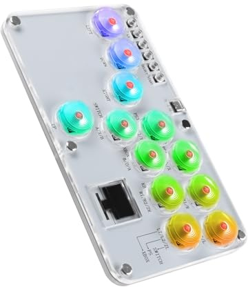 TWISAXC Game Fighting Keyboard Low Latency Performance Compatible PC Switch Features Customizable RGB Lighting Effects Arcade Controller Street Fight For