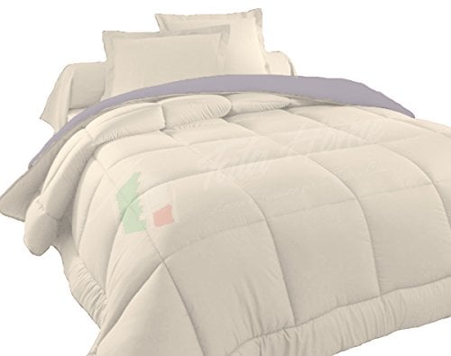 Tata Home Judit Trapunta Tinta Unita Duble Face Invernale Imbottita 350 gr/mq 100% Morbida Microfibra di Poliestere Misura 2 Piazze Letto Matrimoniale 260x260 cm Colore Tortora Panna
