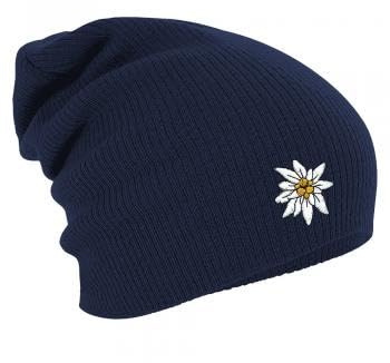 Fan-O-Menal Textilien Longbeanie Slouch-Beanie Wintermütze Edelweiss 54822 Farbe Navy