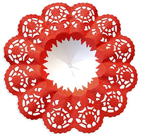 Kunze Biedermeiermanschetten 25 Stück, Größe 10, Durchmesser 23 cm, nassfestes Papier, Rot