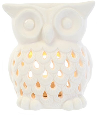 Giftbrit Duftlampe mit weißer Eule, Duftlampe für ätherische Öle, Aromatherapie, Öl-Diffusor, Ornament für Yoga, Spa, Zuhause, Schlafzimmer, Dekoration, Geschenk