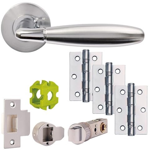 Jigtech JTB71070 Harrier Door Pack-Latch-Polished Satin Chrome