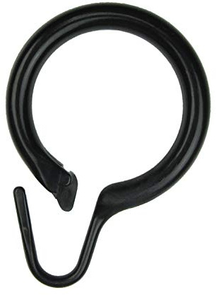 Duschvorhangring, Duschmantelring, 8 Stück, schwarz