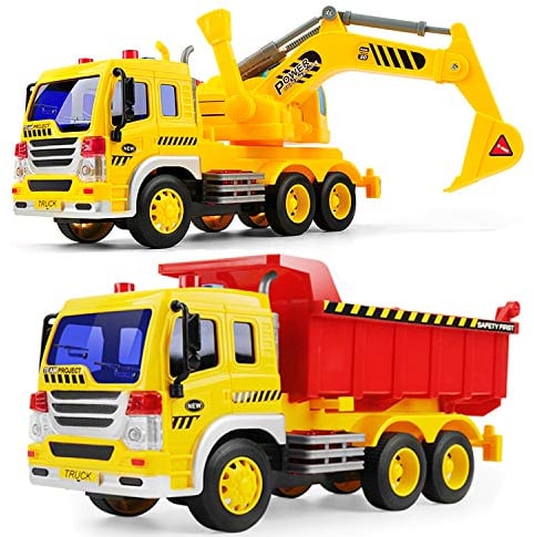 GizmoVine Juguetes Niño,Excavadora Juguete Grande,Escavadoras Juguetes 2 años,Proporción de Modelo 1:16,Juguetes Con 4 Sonidos y Luces
