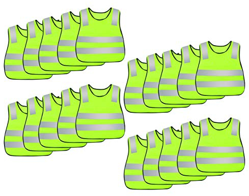 AIEOE Kinder Sicherheitsweste Reflektierende Westen Hohe Sichtbarkeit Warnwesten mit Klettverschluss für Laufen Radfahren Joggen