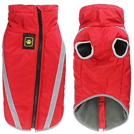 Idepet Wasserdichter Hundemantel Winter Warme Jacke, Winddichte Haustierkleidung Hundejacke Outfit für kleine mittelgroße Hunde mit Geschirrloch XL-6XL