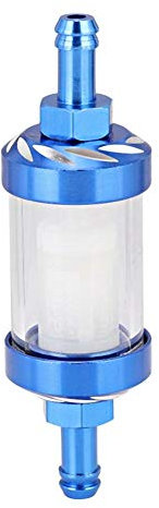 ?lfilter, Universal 8mm Aluminium Legierung Benzinfilter Filtration Reiniger für Motorrad Auto Blau