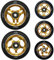 Cox Swain 2 STK. High End 100mm Stunt Scooter Rollen Alu Core - ABEC 11 Lager, Cell (Gold) - 100mm