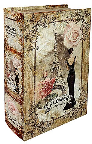 zeitzone Hohles Buch Eiffelturm Paris mit Geheimfach Vintage Buchversteck Antik-Stil 27cm