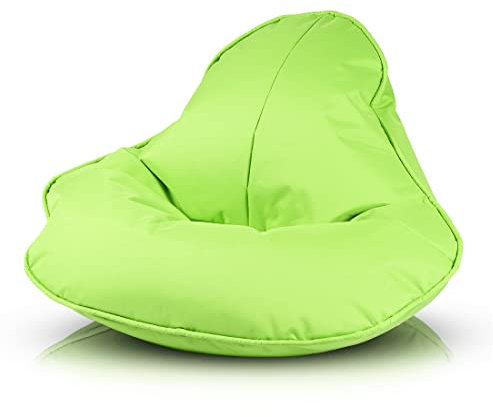 Ecopuf Frog - Sitzsack Kinder, Sessel Hocker Bean Bag, Liegestuhl für Innen und Außen, Puf Sitz Erwachsene aus Polyester, mit Fleckenschutz, Witterungsbeständig, 120x80cm - Olivgrün Nc1