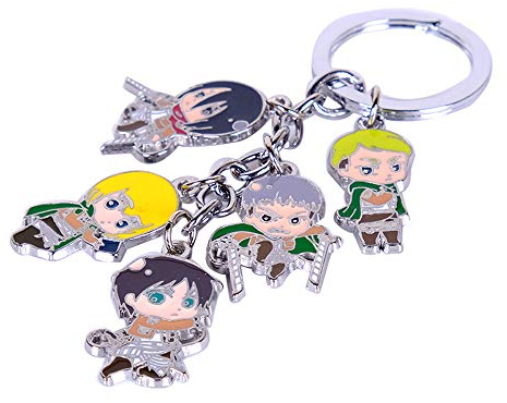 Multiculture Porte-clés avec 5 personnages Chibi Anime