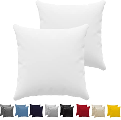 Dreamzie Kissenbezug 65 x 65 cm (Set mit 2) - 100% Jersey Baumwolle 150 g/qm Kissenbezüge -Weiß - Für Kissen 65 x 65 cm - Kissenhülle - Kissenbezug - Resistent und Hypoallergen