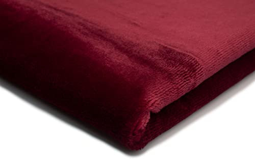 Plüsch-Strickstoff Glatt Zweiseitig, Teddy, 50x160 cm (Bordeauxrot)