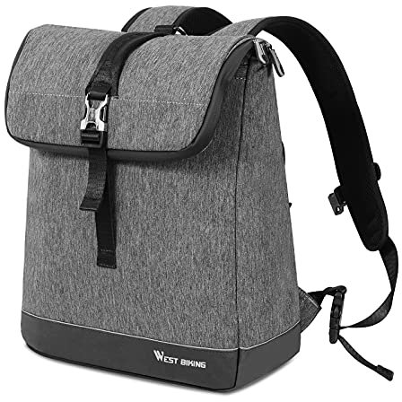 CYCLESPEED Fahrradrucksack 25L, 2-IN-1 Fahrradtasche für Gepäckträger, Wasserdicht Radsport Rucksack Sportrucksack Schulrucksack, Stylische Tagesrucksack mit 15 Zoll Laptopfach(Gray+)