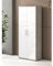 Dmora Armadio Multiuso 2 Ante Tirreno, Mobile Multifunzionale, Mobiletto scarpiera, Guardaroba Porta Scarpe, 79x188h34 cm, Bianco e Cemento