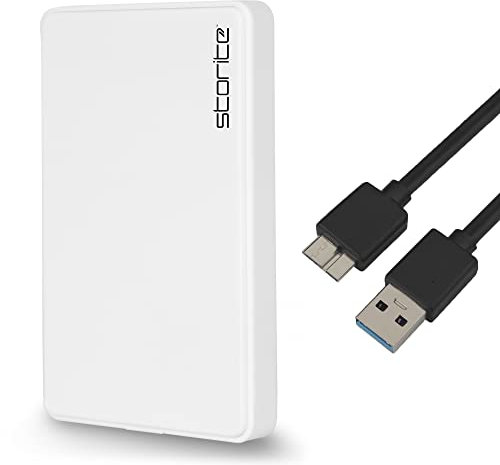 Storite Data Storage External Hard Drive 1TB USB 3.0 Portable & Slim Hardisk 2.5 HDD Data Backup & Games Store Hardrive Memory Expansion Harddrive For PS3 PS4 Mac PC Laptop Desktop (White)