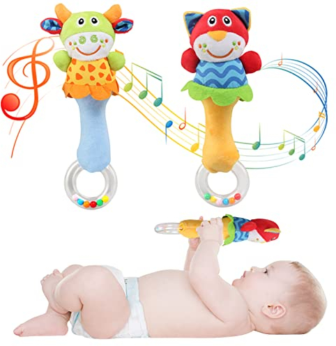 Ballery HM-Rattle Toy-Cat Calf Rassel Baby Spielzeug, Bunt