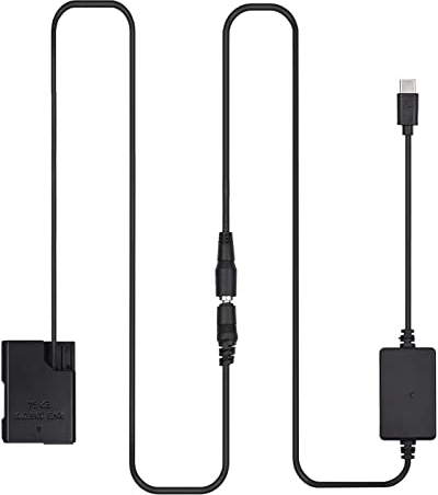 Andoer PD-USB-Typ-C-Kabel zu EP-5A Dummy-Akku DC-Koppler EN-EL14 Ersatz für Nikon D5600 D5500 D5100 D5200 D5300 D3400 D3500 DF P7800 P7700 D3200 D3100 D3300
