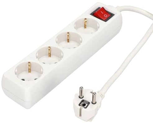 EDO, Steckdosenleiste - Verlängerungskabel Logan S Weiß 4-Fach Typ F Schuko 1,5m Kabel mit einem EIN/Aus-Schalter Steckerleiste verlängerungskabel 1,5m, steckerleiste 4fach, EDO777577